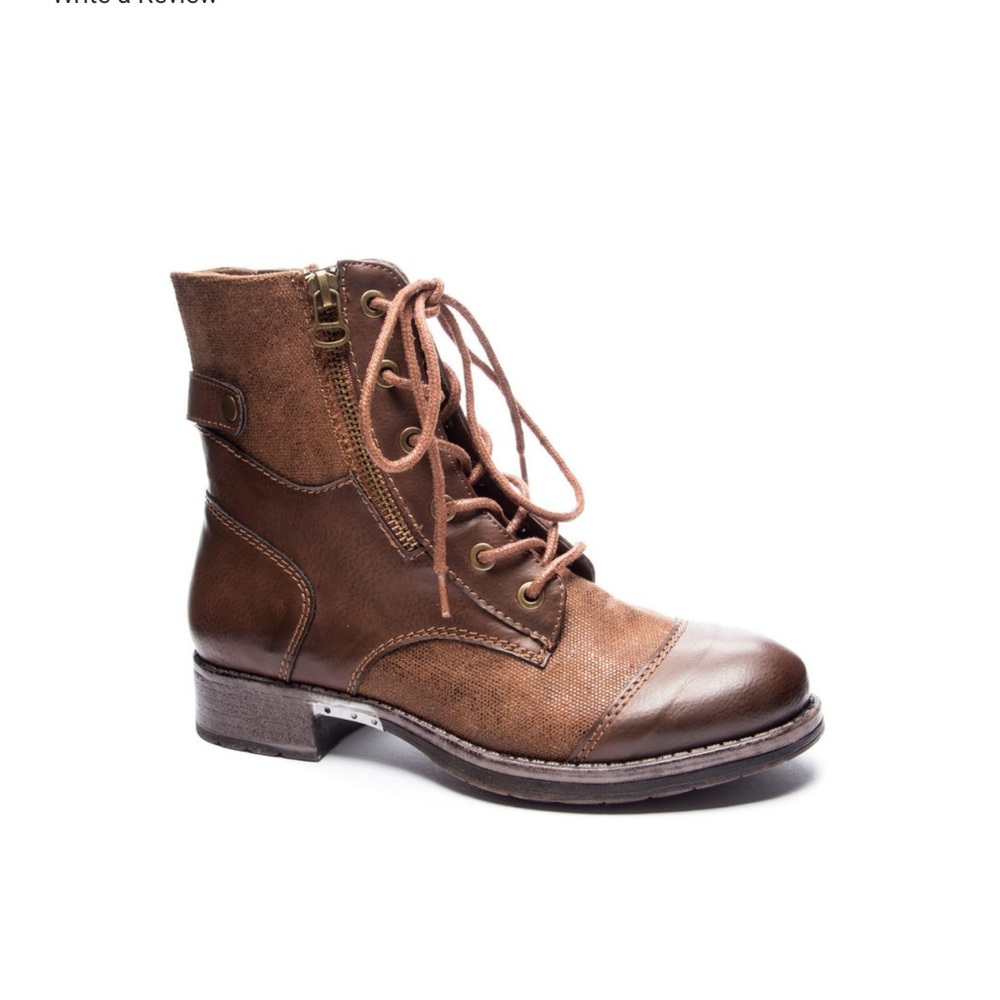 DIRTY LAUNDRY Womens Brown Comfort Eyelet Lace Up Zipper Accent ✨brand new✨